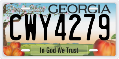 GA license plate CWY4279