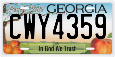 GA license plate CWY4359