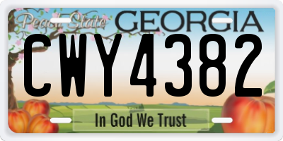 GA license plate CWY4382