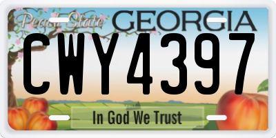 GA license plate CWY4397