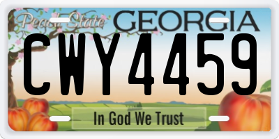 GA license plate CWY4459