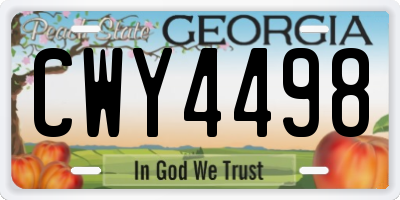 GA license plate CWY4498