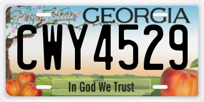 GA license plate CWY4529