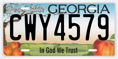 GA license plate CWY4579