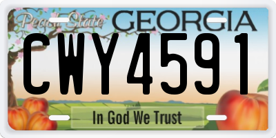 GA license plate CWY4591