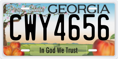 GA license plate CWY4656