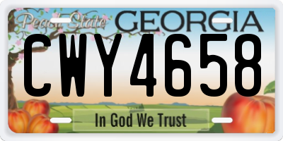 GA license plate CWY4658