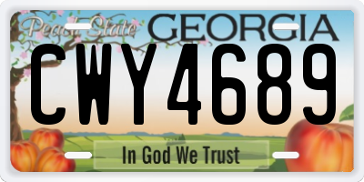 GA license plate CWY4689