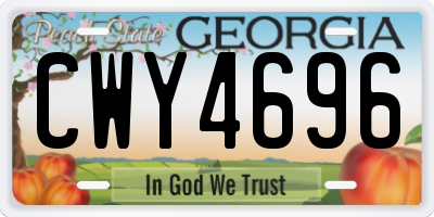 GA license plate CWY4696