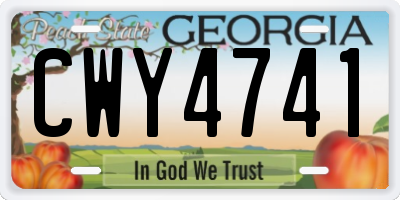GA license plate CWY4741