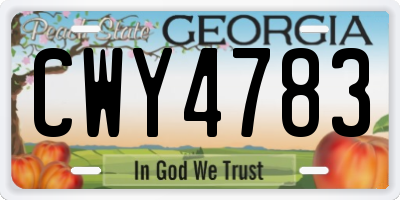 GA license plate CWY4783