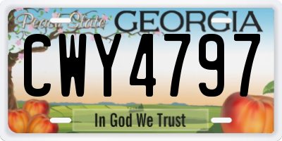GA license plate CWY4797