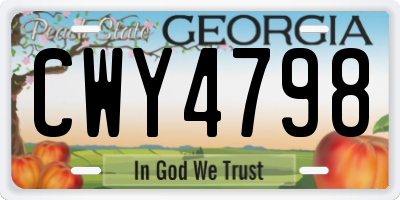 GA license plate CWY4798
