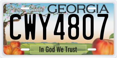 GA license plate CWY4807