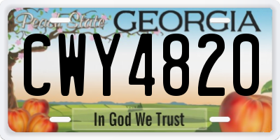 GA license plate CWY4820