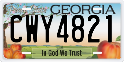 GA license plate CWY4821