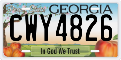 GA license plate CWY4826
