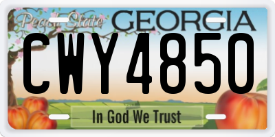 GA license plate CWY4850