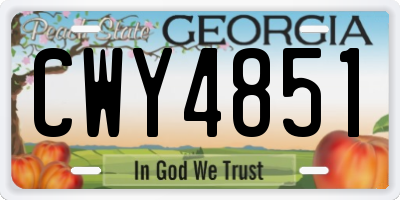 GA license plate CWY4851