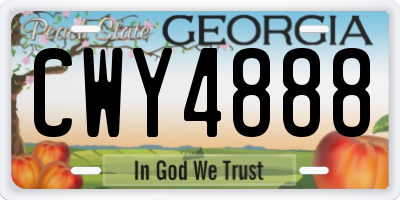 GA license plate CWY4888