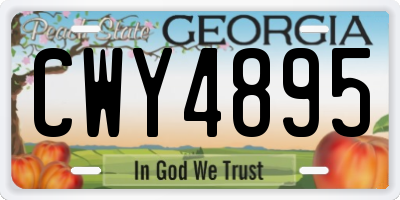 GA license plate CWY4895