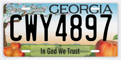 GA license plate CWY4897