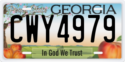 GA license plate CWY4979