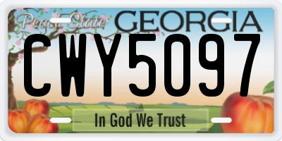 GA license plate CWY5097