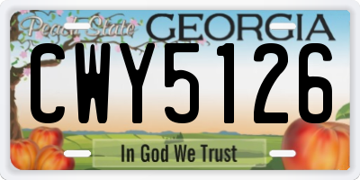GA license plate CWY5126