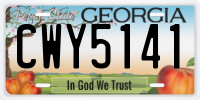 GA license plate CWY5141