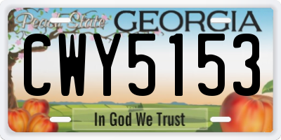 GA license plate CWY5153