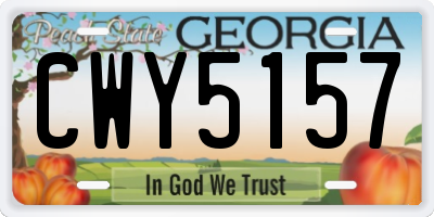 GA license plate CWY5157
