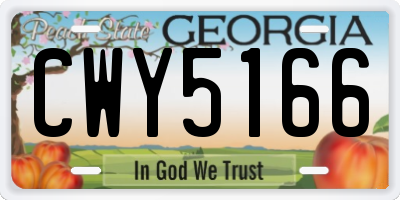 GA license plate CWY5166