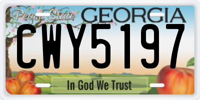 GA license plate CWY5197