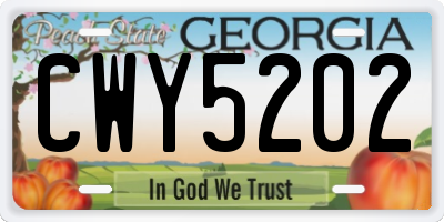 GA license plate CWY5202