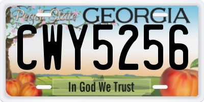 GA license plate CWY5256