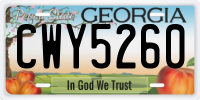 GA license plate CWY5260
