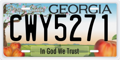 GA license plate CWY5271