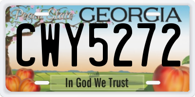 GA license plate CWY5272