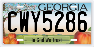 GA license plate CWY5286