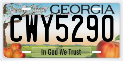 GA license plate CWY5290