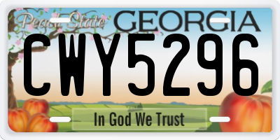 GA license plate CWY5296