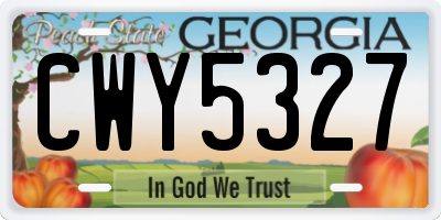 GA license plate CWY5327