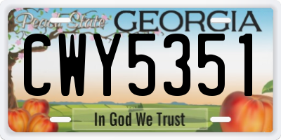 GA license plate CWY5351