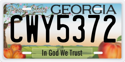 GA license plate CWY5372