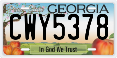 GA license plate CWY5378