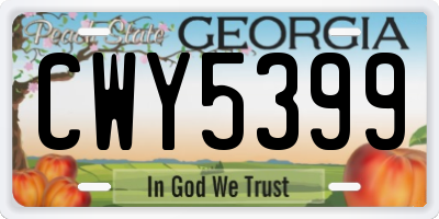 GA license plate CWY5399