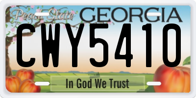 GA license plate CWY5410