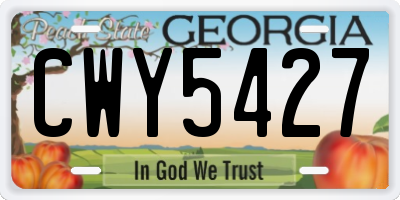GA license plate CWY5427