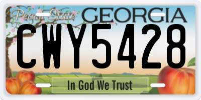 GA license plate CWY5428